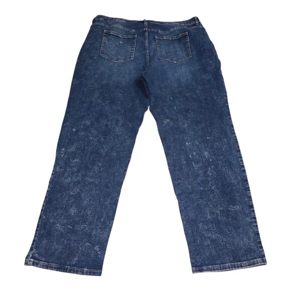 Logo Straight Leg High Rise Stretch Women's Blue Jeans Plus Size 20W - Picture 2 of 10